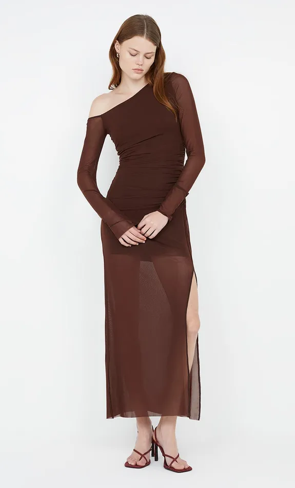 Bec Bridge Prom Dresses FAE ASYM LONG SLEEVE DRESS Cocoa 8211 Women