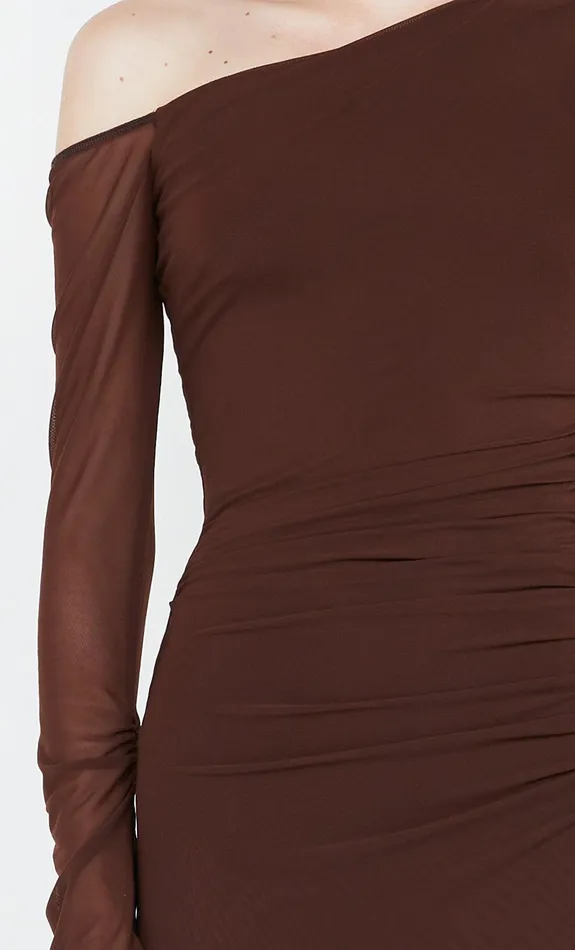 Bec Bridge Prom Dresses FAE ASYM LONG SLEEVE DRESS Cocoa 8211 Women