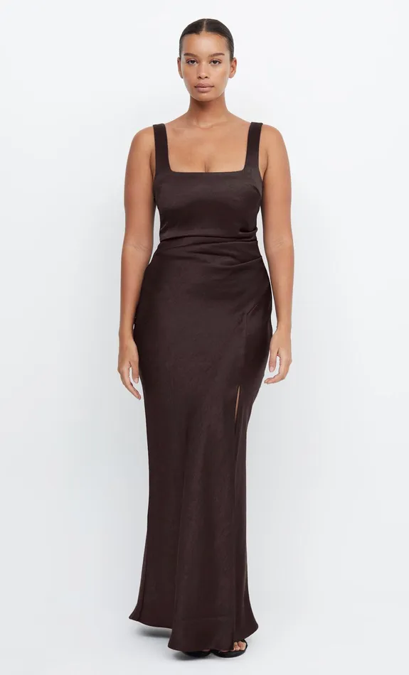 Bec Bridge Prom Dresses THE DREAMER SQUARE NECK DRESS Dark Chocolate 8211 Women