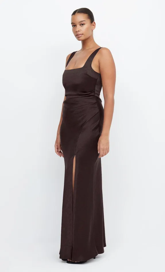 Bec Bridge Prom Dresses THE DREAMER SQUARE NECK DRESS Dark Chocolate 8211 Women