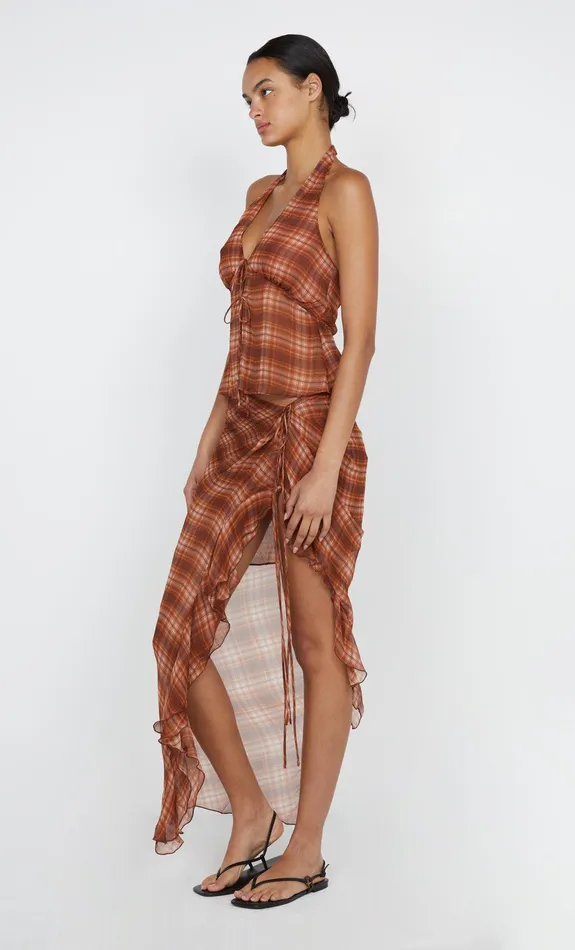 Bec Bridge Skirts DEVI SARONG SKIRT Desert Check 8211 Women
