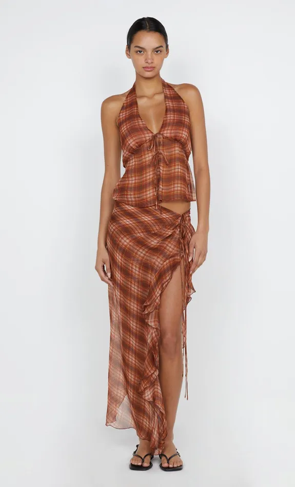 Bec Bridge Skirts DEVI SARONG SKIRT Desert Check 8211 Women