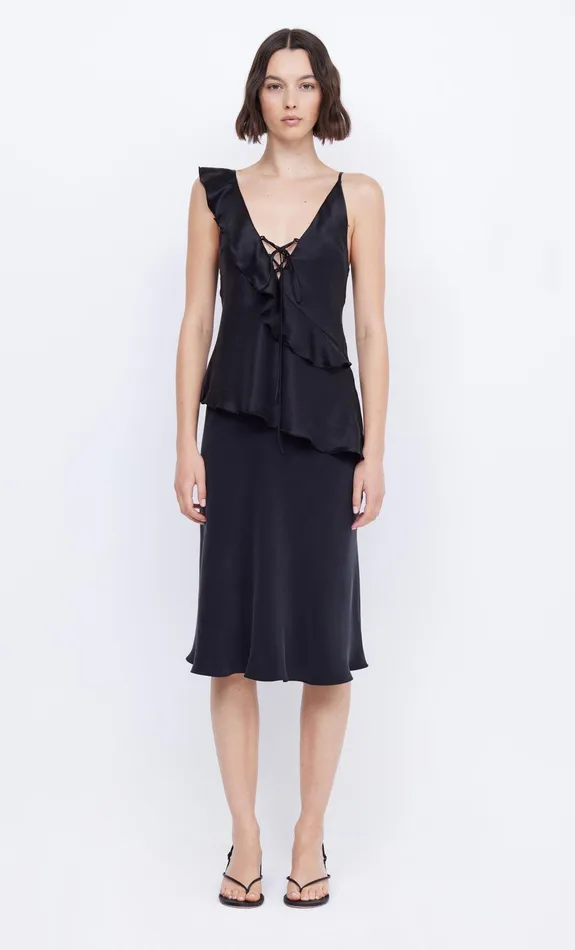 Bec Bridge Tops CHANTILLY SILK FRILL CAMI Black 8211 Women