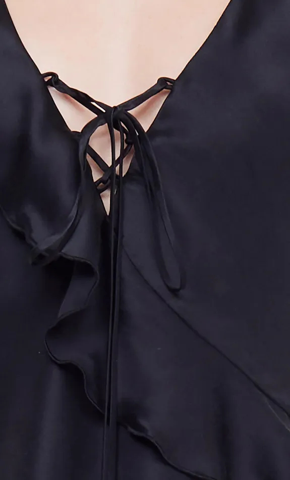 Bec Bridge Tops CHANTILLY SILK FRILL CAMI Black 8211 Women