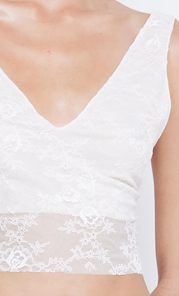 Bec Bridge Tops SANTAL CROPPED TOP Ivory 8211 Women
