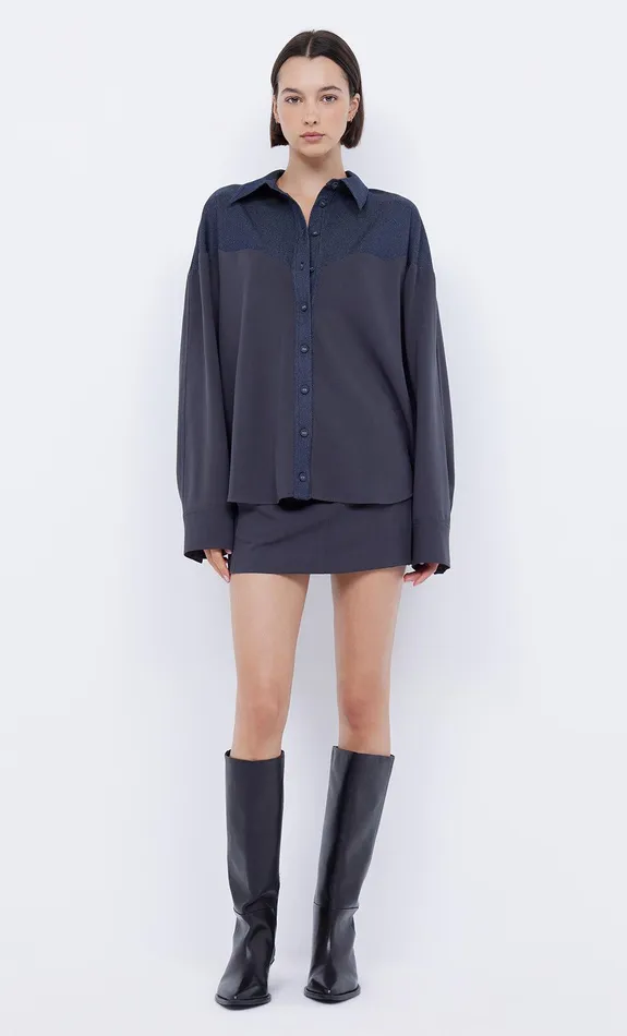 Bec Bridge Tops WYNONA PANELLED SHIRT Indigocharcoal 8211 Women