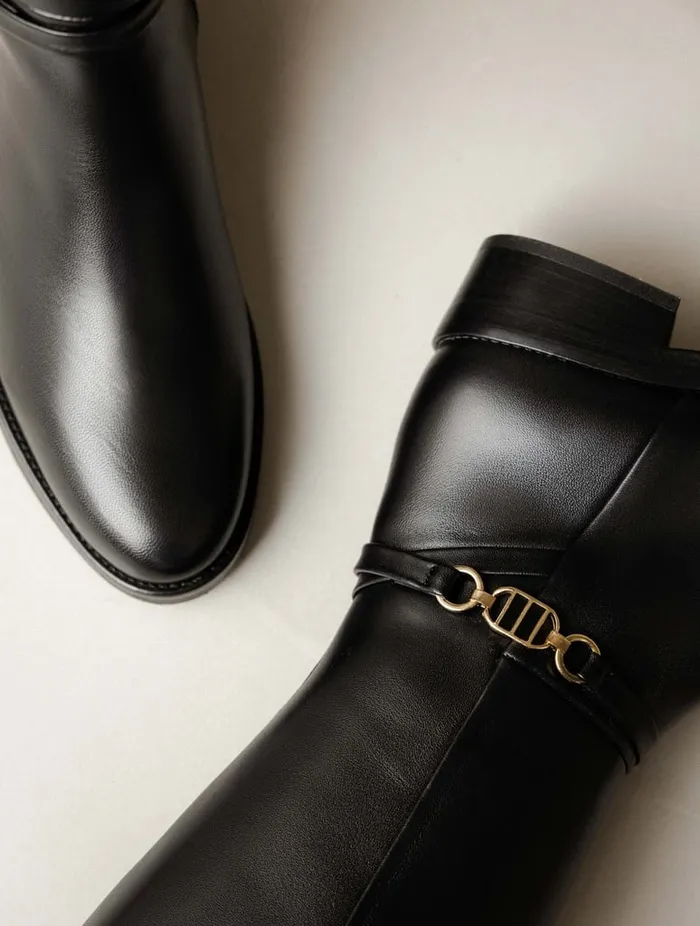 Bianca Passion Black Women Bobbies Knee High Boots