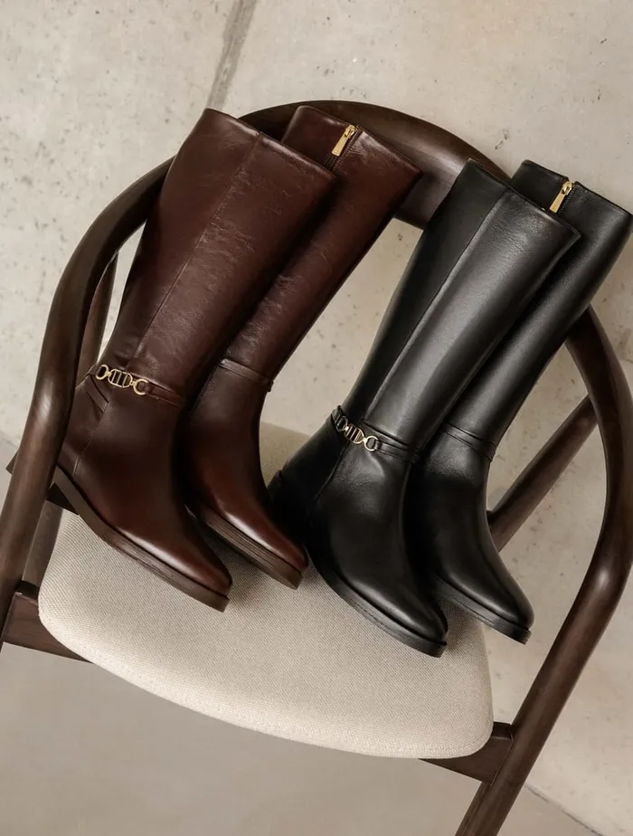 Bianca Passion Black Women Bobbies Knee High Boots