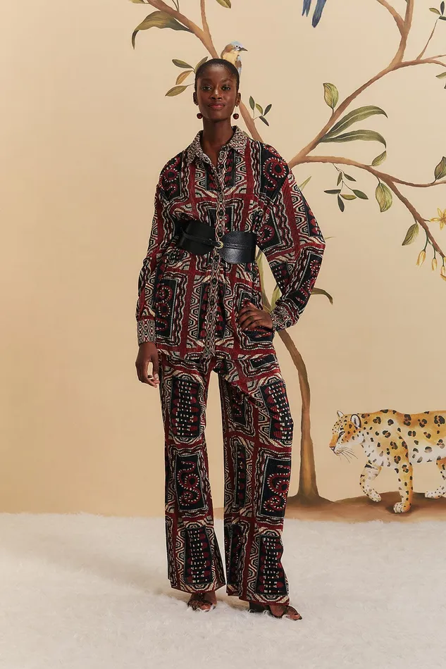 Black Snake Scarves Pleated Pants Women Farm Rio Pants