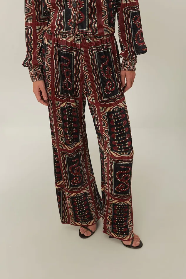 Black Snake Scarves Pleated Pants Women Farm Rio Pants