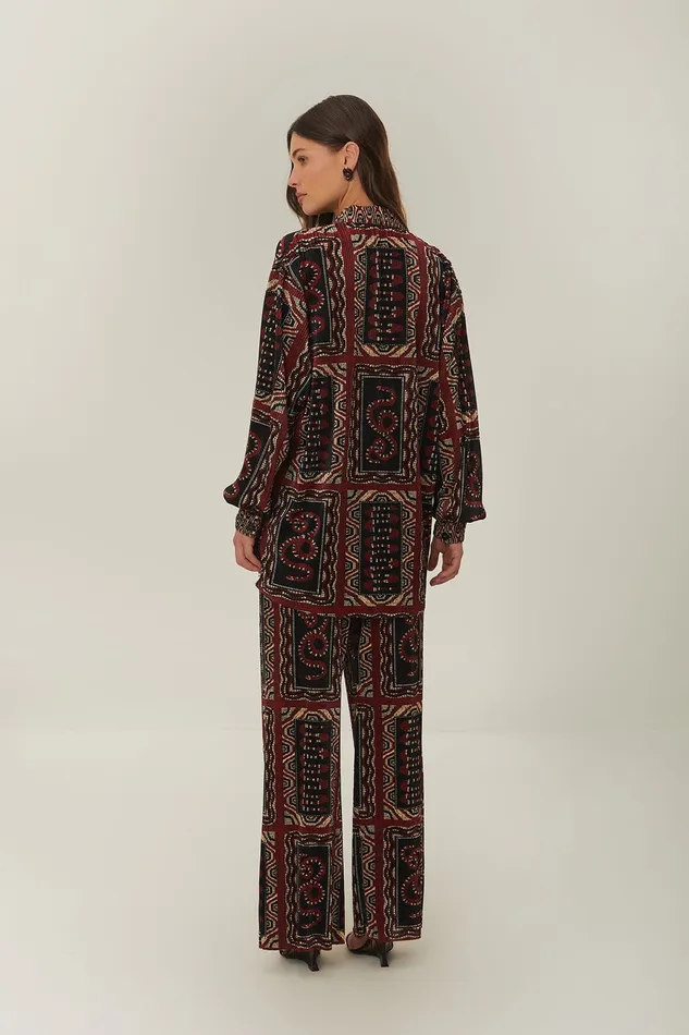 Black Snake Scarves Pleated Pants Women Farm Rio Pants