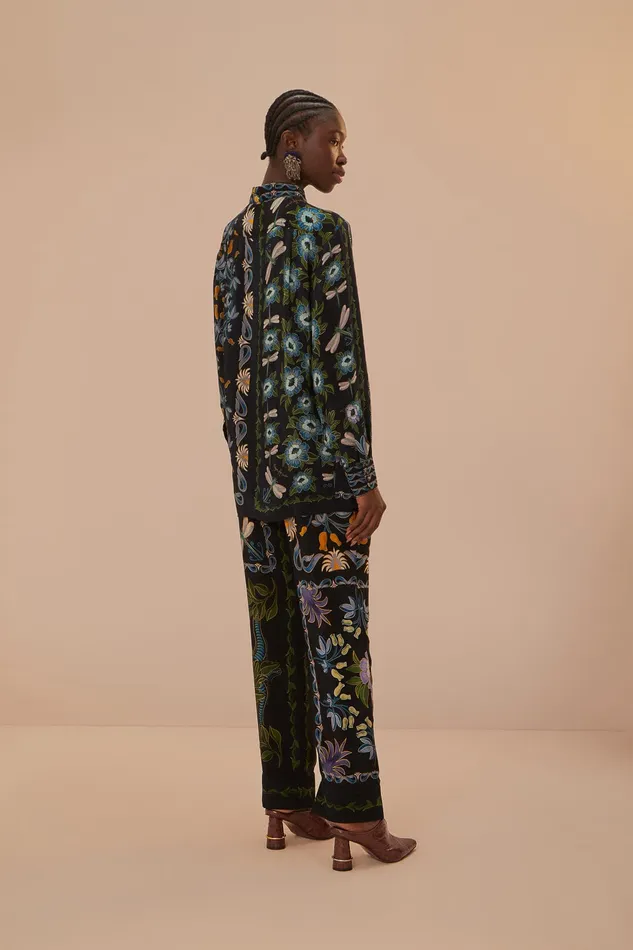 Black Winter Garden Pajama Pants Women Farm Rio Pants