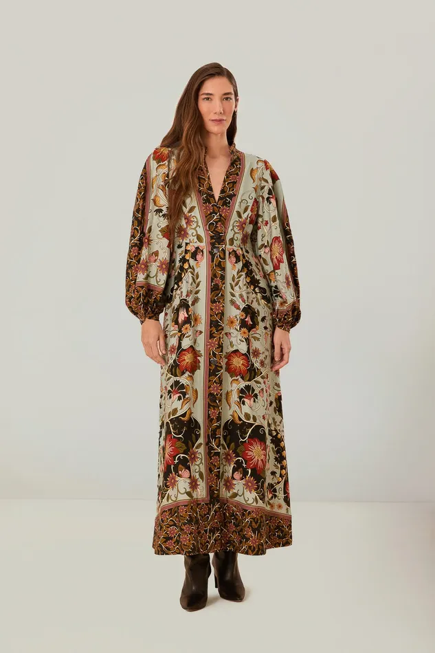Blue Flowing Beauty Maxi Dress Women Farm Rio Maxi Dresses