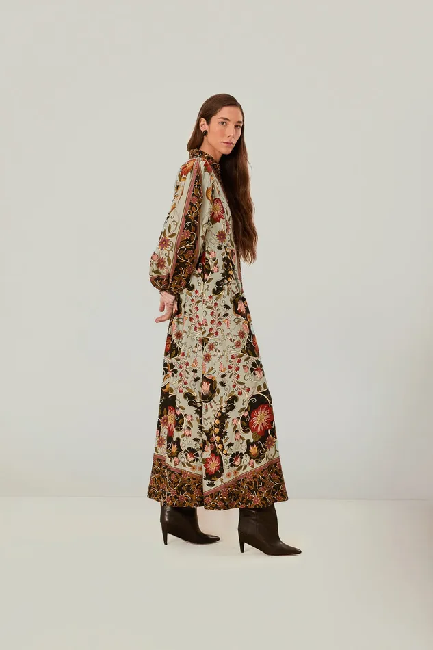 Blue Flowing Beauty Maxi Dress Women Farm Rio Maxi Dresses