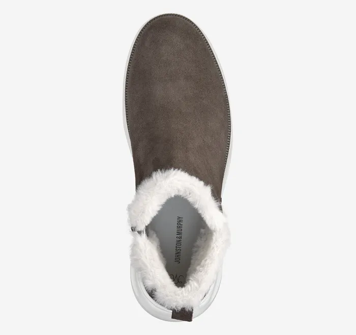Boots and Booties Emery Shearling Bootie Dark Gray Waterproof Suede 8211 Johnston and Murphy Women