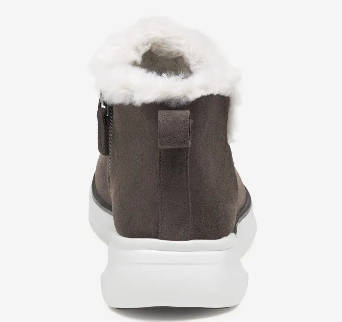 Boots and Booties Emery Shearling Bootie Dark Gray Waterproof Suede 8211 Johnston and Murphy Women
