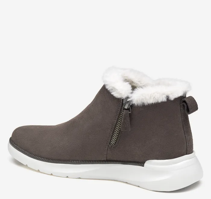 Boots and Booties Emery Shearling Bootie Dark Gray Waterproof Suede 8211 Johnston and Murphy Women