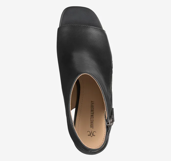 Boots and Booties Women Evelyn SideZip Bootie Black Glove Leather Johnston and Murphy