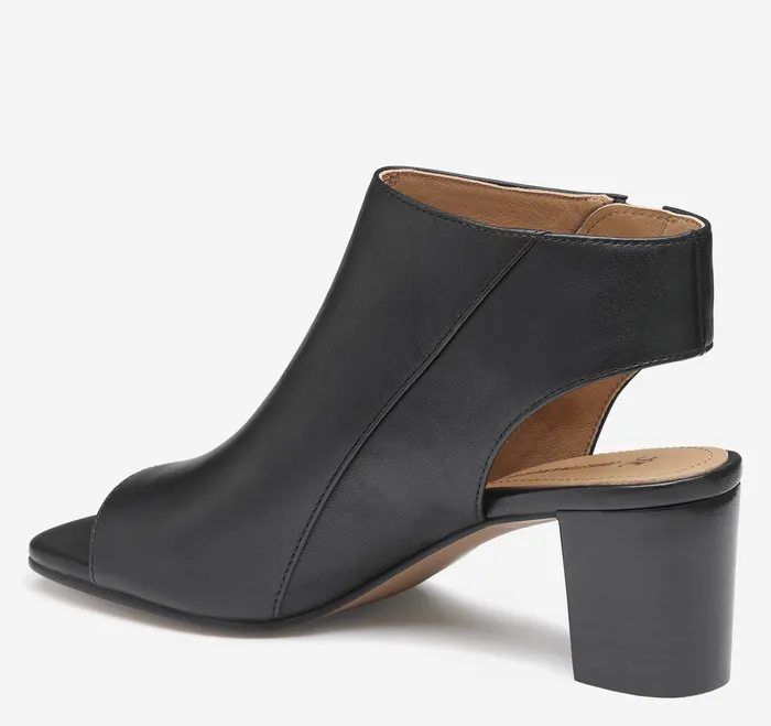 Boots and Booties Women Evelyn SideZip Bootie Black Glove Leather Johnston and Murphy