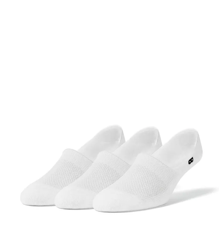 Bowo Cushion No Show White Black Socks 3 Pack Men Pair Of Thieves No Show