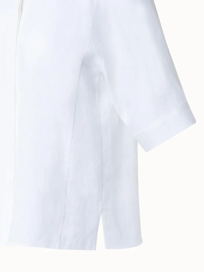 Boxy Shirt Blouse In Linen Voile White Women Akris Blouses