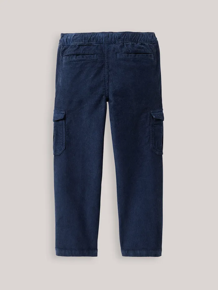 Boys Cyrillus Clothing Corduroy Cargo Trousers Marine