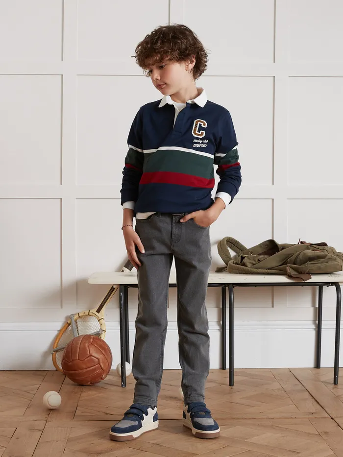 Boys Cyrillus Clothing Relaxed Denim Trousers Denim Gris Fonce