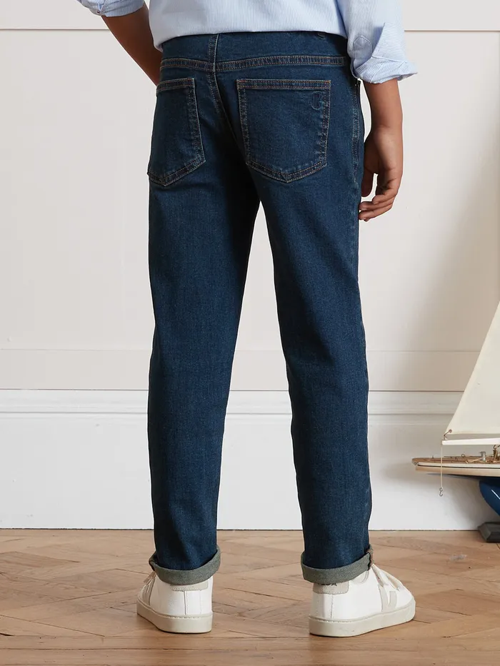 Boys Cyrillus Clothing SlimFit Jeans 6409 Bleu Moyen Uni