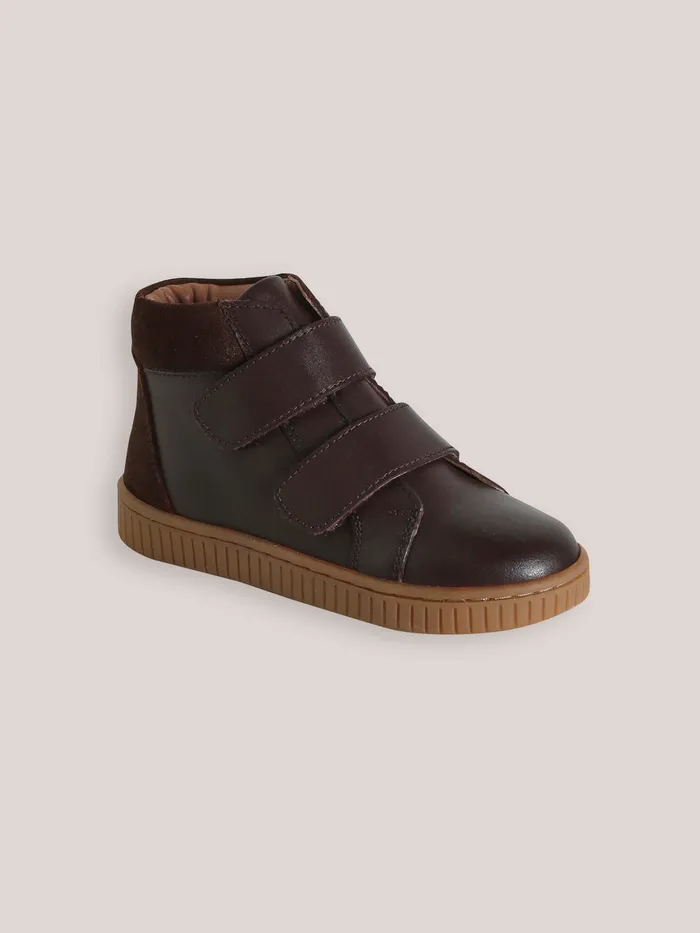 Boys Cyrillus Shoes Leather Ankle Boots Marron Fonce