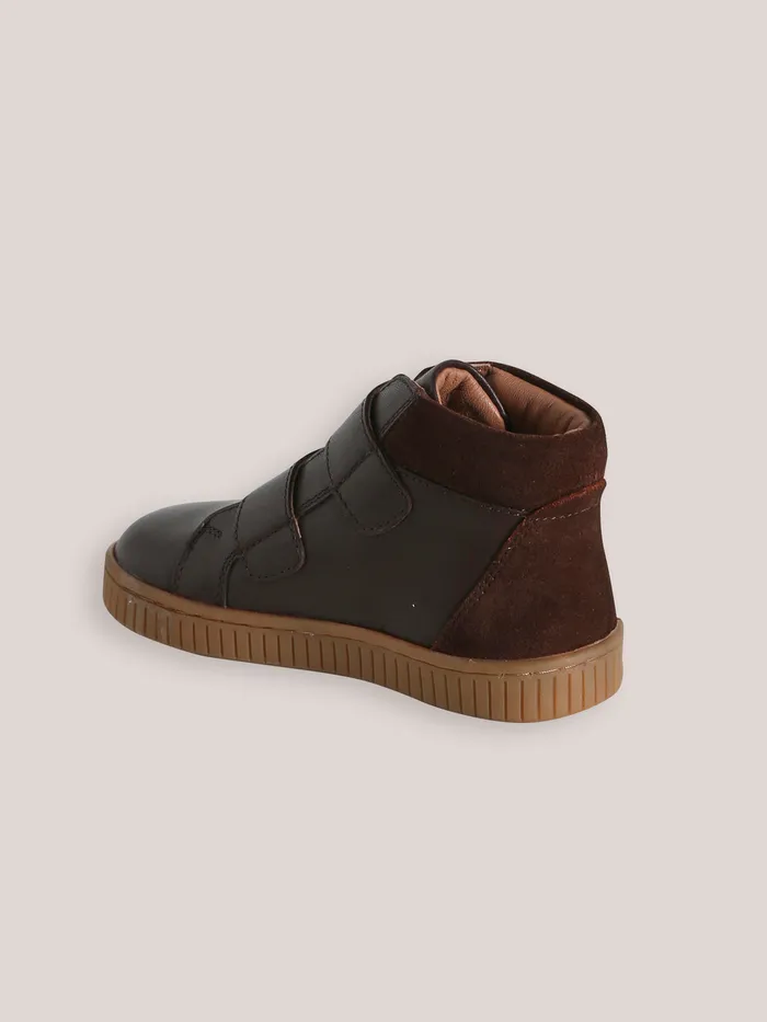 Boys Cyrillus Shoes Leather Ankle Boots Marron Fonce