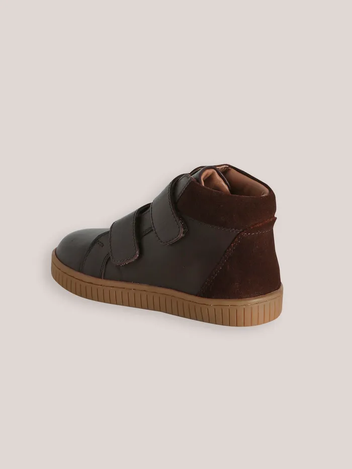 Boys Cyrillus Shoes Leather Ankle Boots Marron Fonce