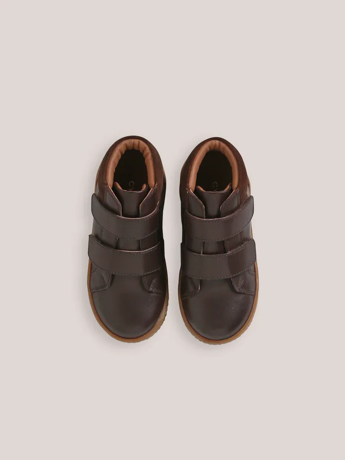 Boys Cyrillus Shoes Leather Ankle Boots Marron Fonce