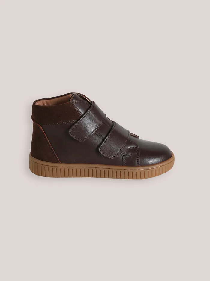 Boys Cyrillus Shoes Leather Ankle Boots Marron Fonce