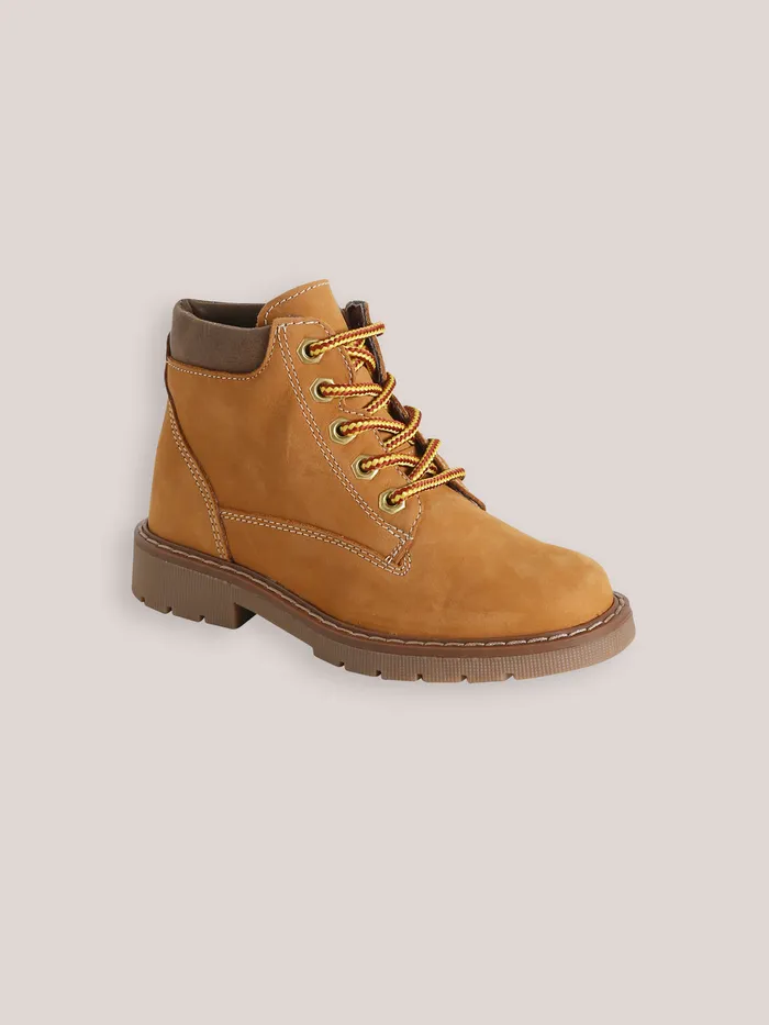 Boys Cyrillus Shoes Nubuck Leather Ankle Boots Miel