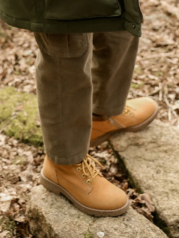 Boys Cyrillus Shoes Nubuck Leather Ankle Boots Miel