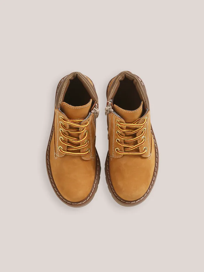Boys Cyrillus Shoes Nubuck Leather Ankle Boots Miel