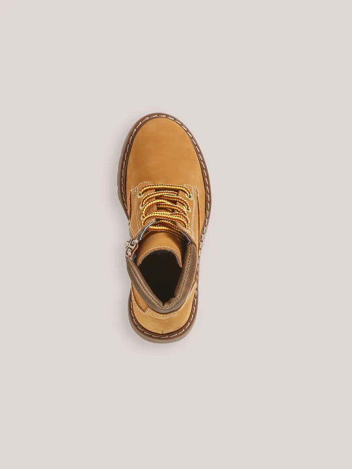 Boys Cyrillus Shoes Nubuck Leather Ankle Boots Miel