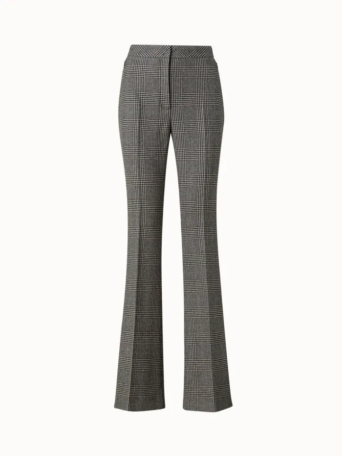Cashmere Bootcut Pants With Prince Of Wales Check Greigeblack Women Akris Pants