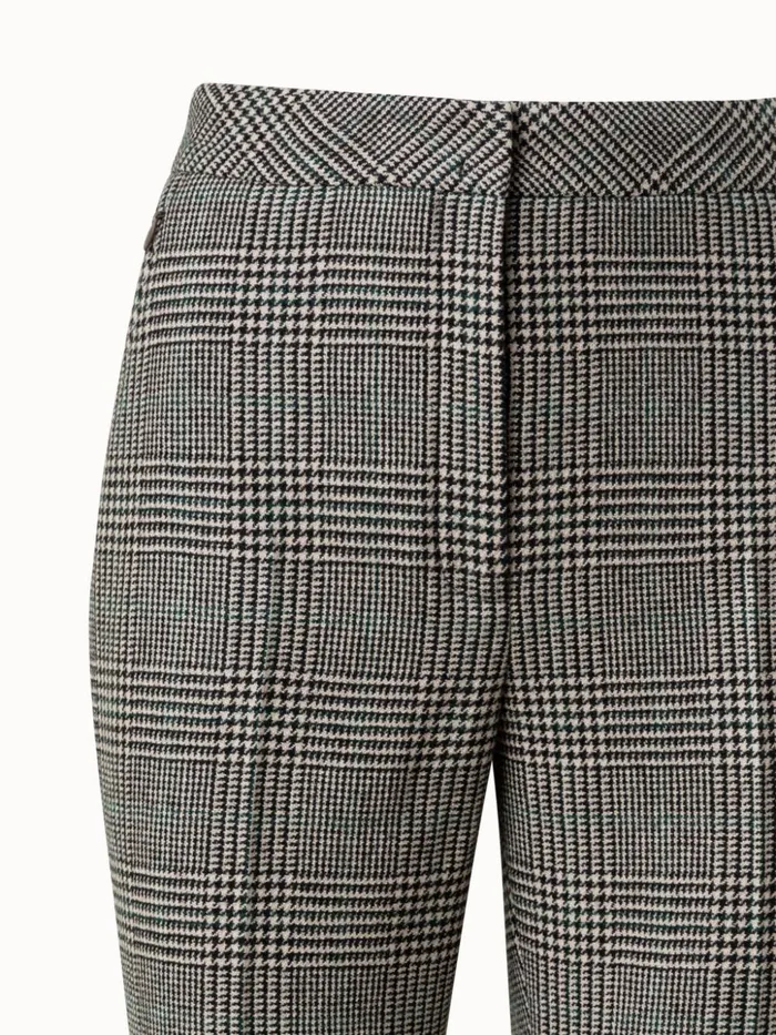 Cashmere Bootcut Pants With Prince Of Wales Check Greigeblack Women Akris Pants