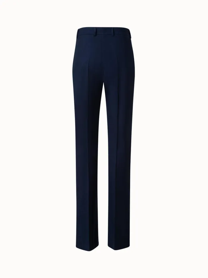 Cashmere Flannel Stretch Slight Bootcut Pants Navy Women Akris Pants
