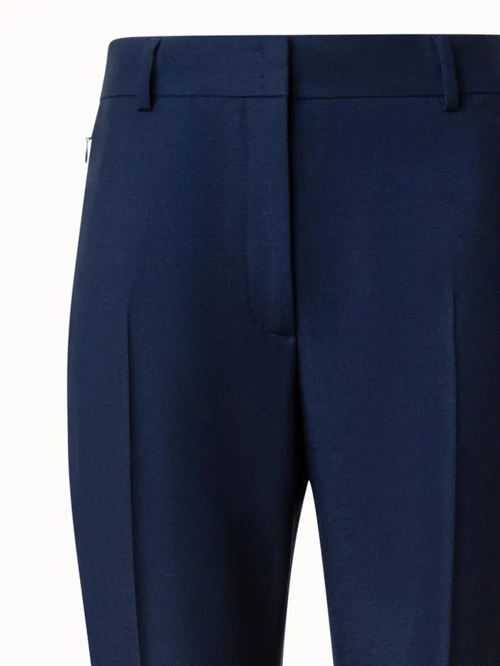 Cashmere Flannel Stretch Slight Bootcut Pants Navy Women Akris Pants