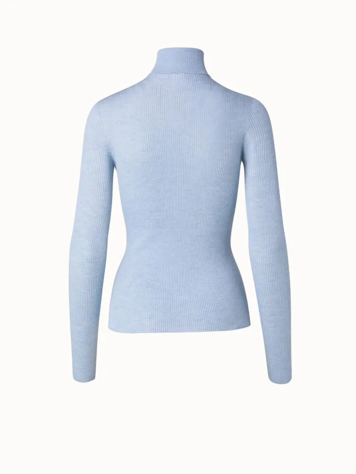 Cashmere Silk Knit Pullover Ice Blue Women Akris Knitwear