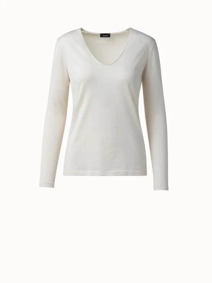 Cashmere Silk Shirt Offwhite Women Akris Cashmere