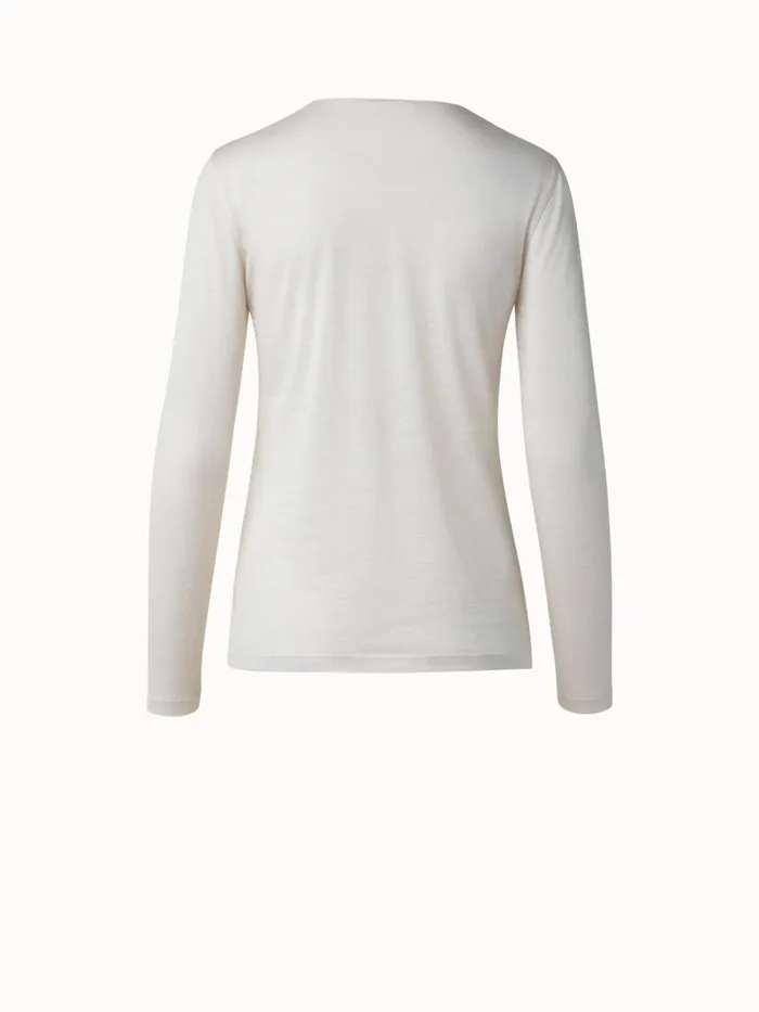Cashmere Silk Shirt Offwhite Women Akris Cashmere