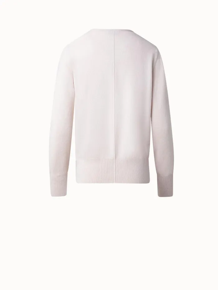 Cashmere VNeck Knit Pullover Greige Women Akris Knitwear
