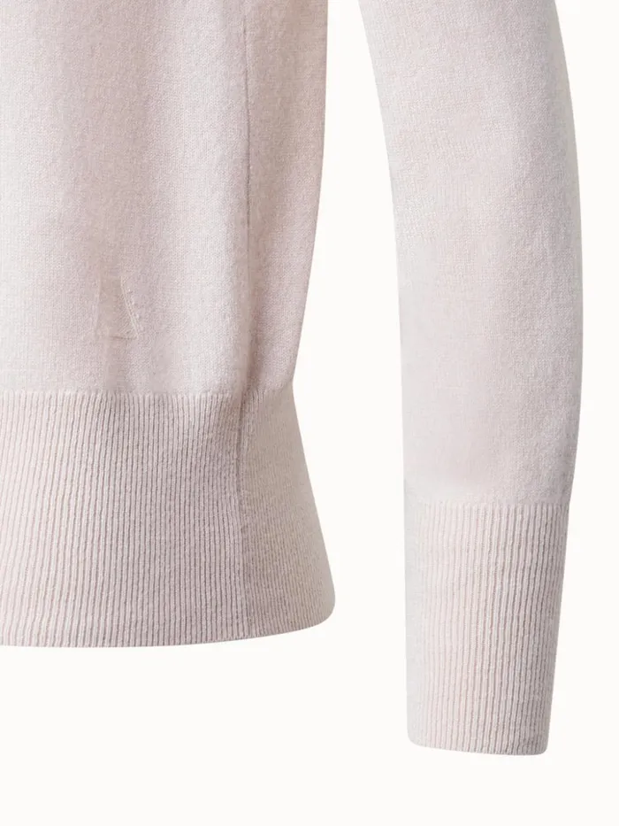 Cashmere VNeck Knit Pullover Greige Women Akris Knitwear