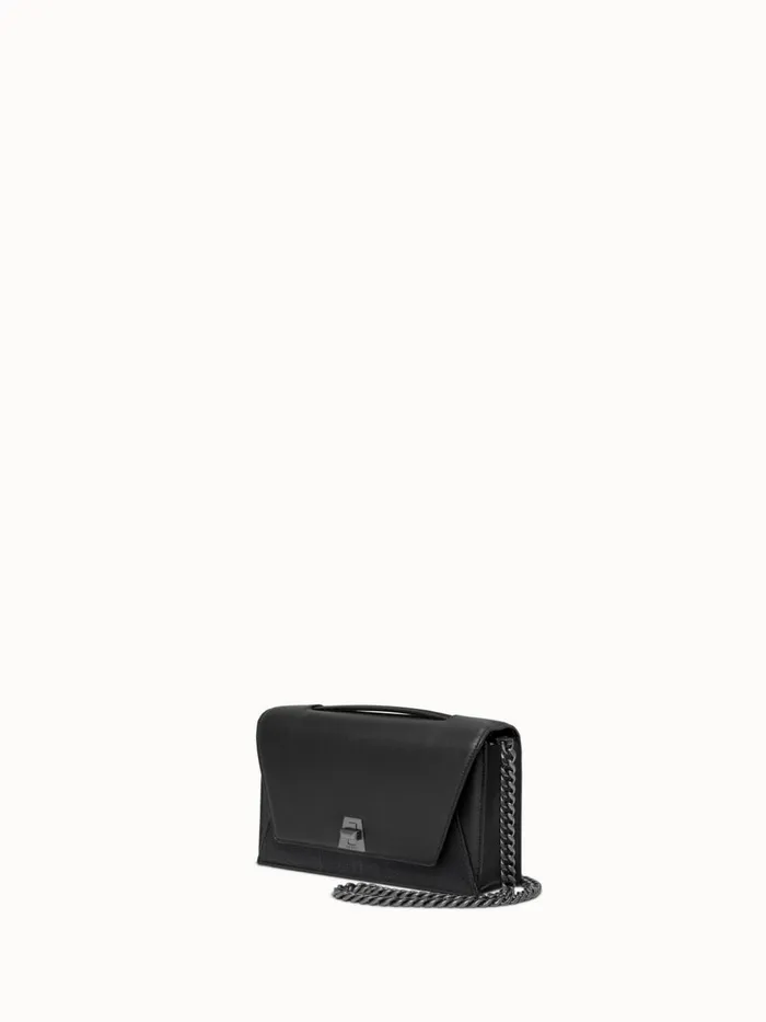City Bag In Softcalf Leather And Horsehair Fabric Black Women Akris Crossbody Bags