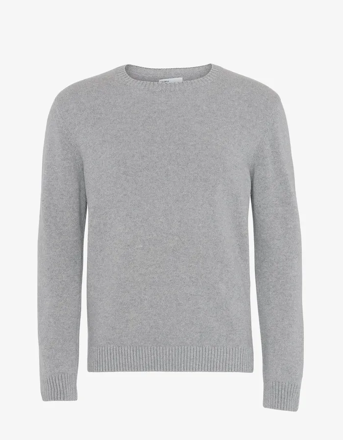 Classic Merino Wool Crew 8211 Heather Grey Men Knit Sweaters Colorfulstandard