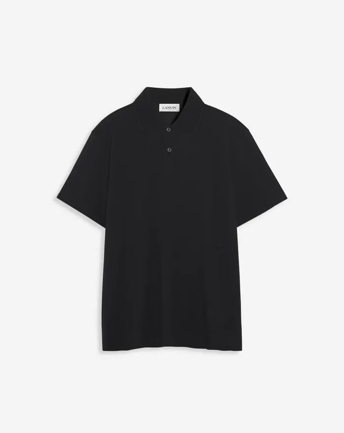 Classic Polo Shirt Black Men Lanvin Tshirts and Polos