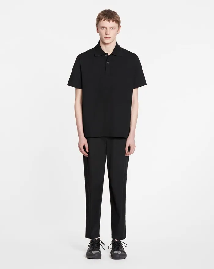 Classic Polo Shirt Black Men Lanvin Tshirts and Polos